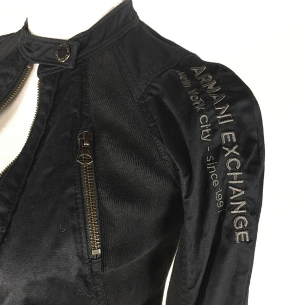 AX Armani Exchange Black Sexy Moto Zip Jacket XS/S